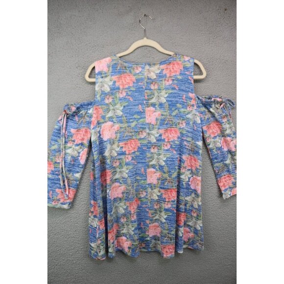 Cupio Cold Shoulder Long Sleeve Floral Tunic-Size XL-Soft - Picture 7 of 9